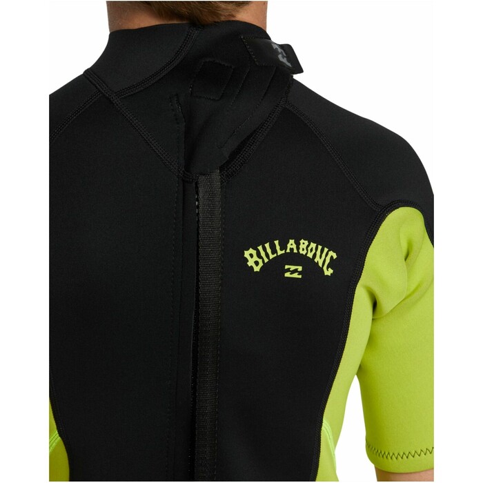 2024 Billabong Jungen Foil 2mm Rckenreiverschluss Shorty Neoprenanzug ABBW500113 - Fluro Lime